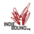 IndieBound.org logo featuring a red scribbled butterfly shape above a lowercase "i" on a black background, with "INDIE BOUND.org" in faded text.