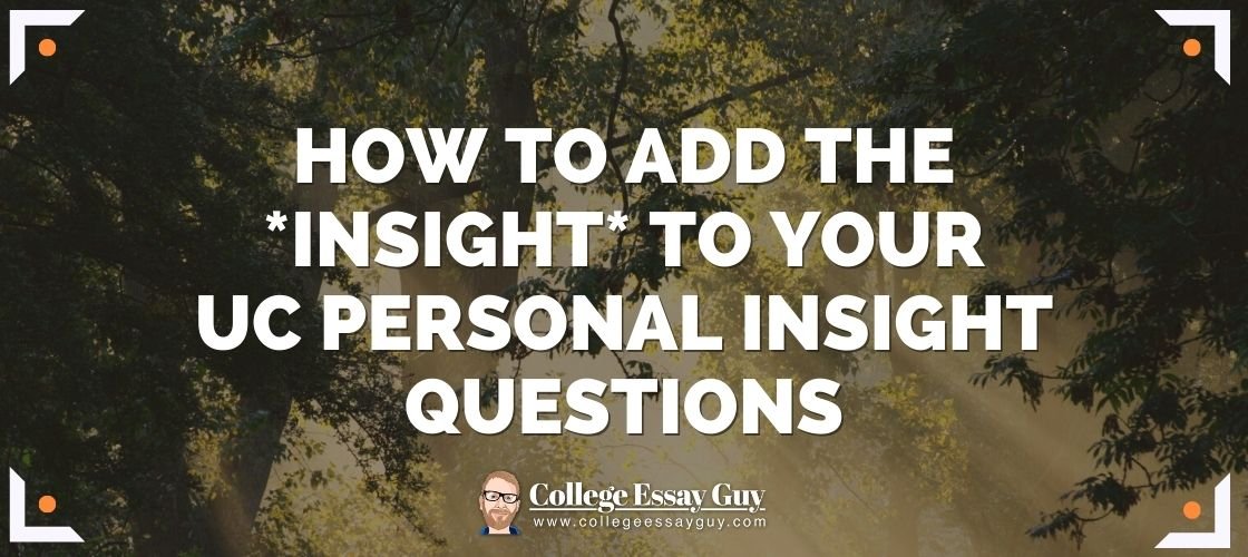Add Insight to UC Personal Insight Questions Banner