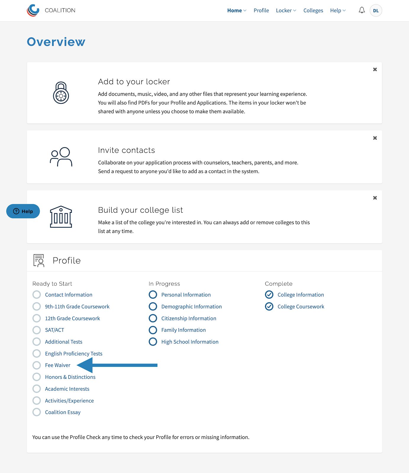 coalition application fee waiver