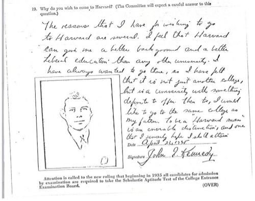 john kennedy jfk harvard university application essay.png