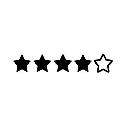 Four out of five stars are filled, with the fifth star outlined, indicating a four-star rating.