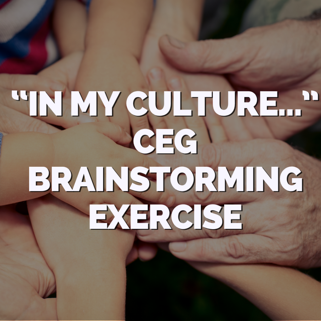 A group of different size hands with the text "in my culture'