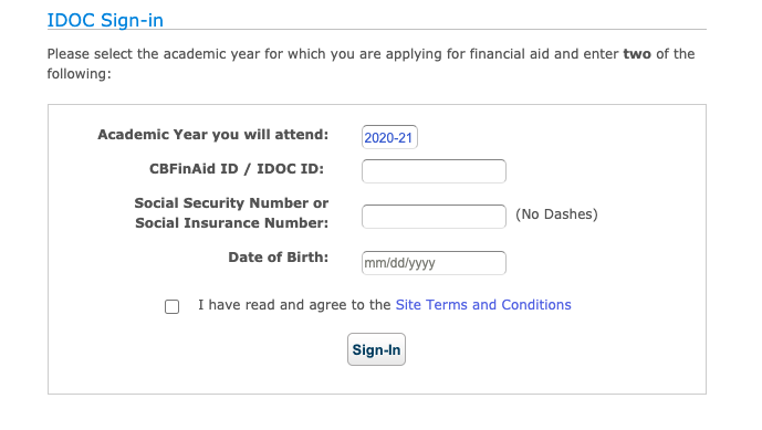 IDOC Sign-in