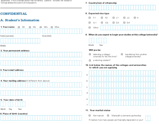 ISFAA - Section A - Student Information