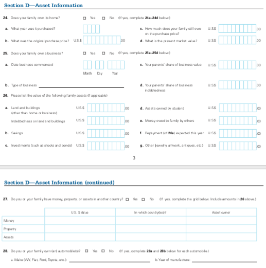 ISFAA - Section D - Asset Information